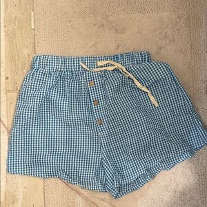 Fantastic Fawn Blue Gingham Women's Relaxed Shorts